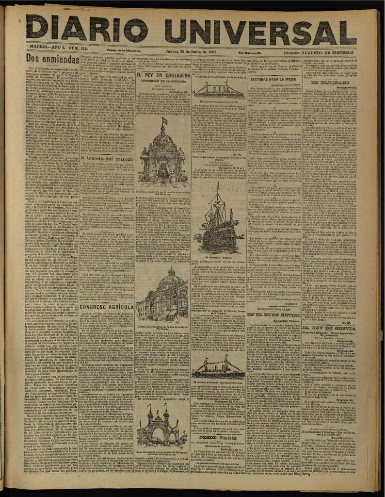 Miniatura de Diario Universal del 25 de junio de 1903, edición de noche