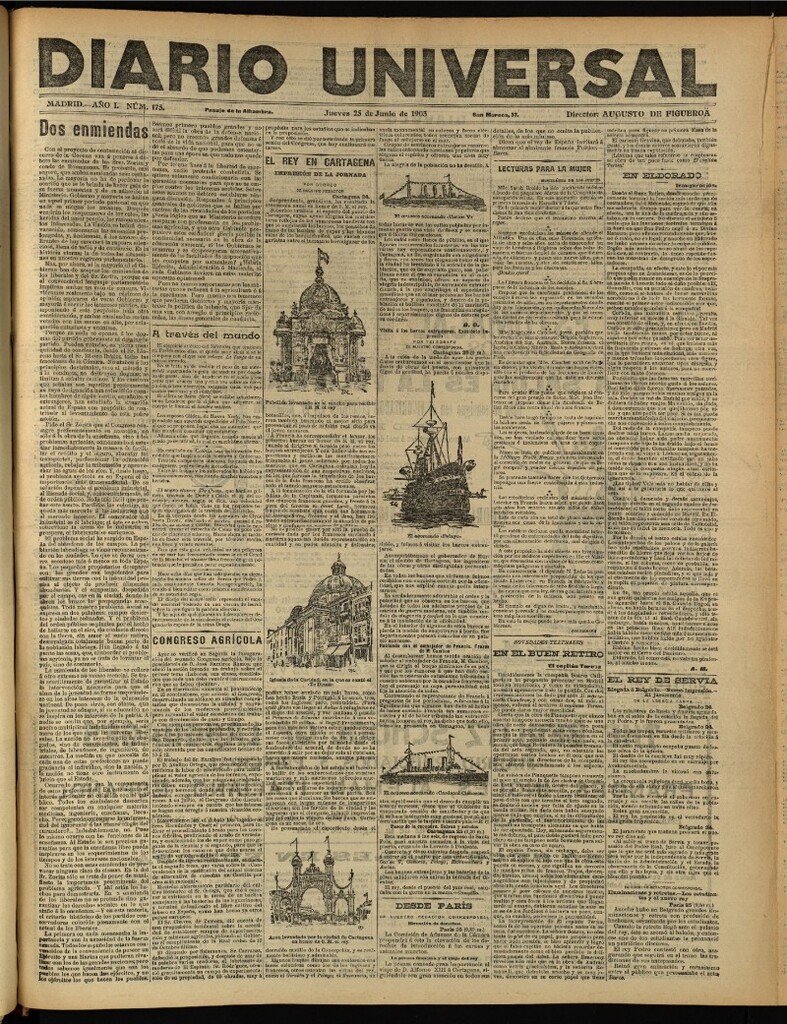 Miniatura de Diario Universal del 25 de junio de 1903, edición de tarde