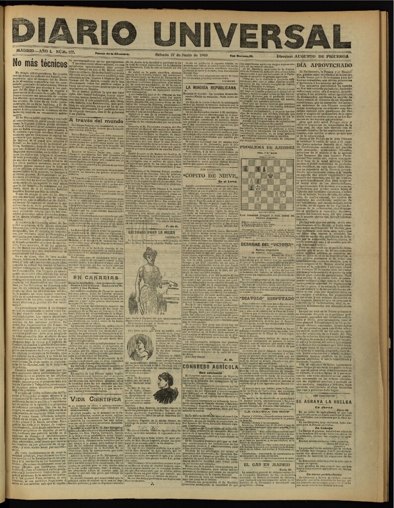 Miniatura de Diario Universal del 27 de junio de 1903, edición de noche