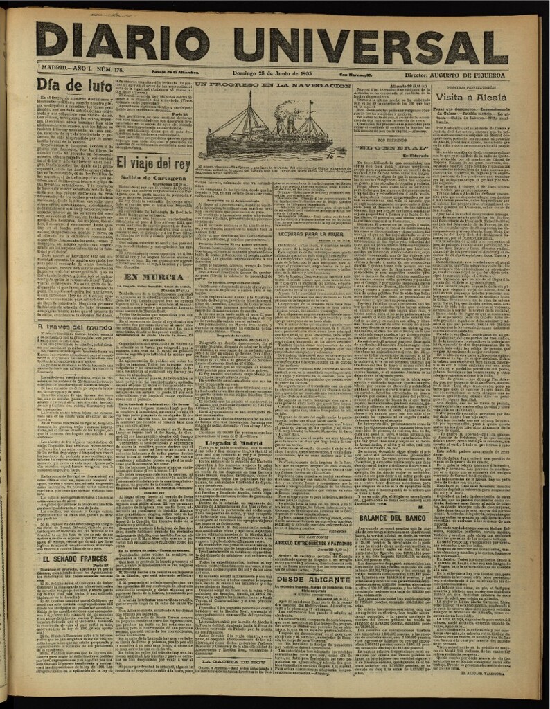 Miniatura de Diario Universal del 28 de junio de 1903, edición de noche