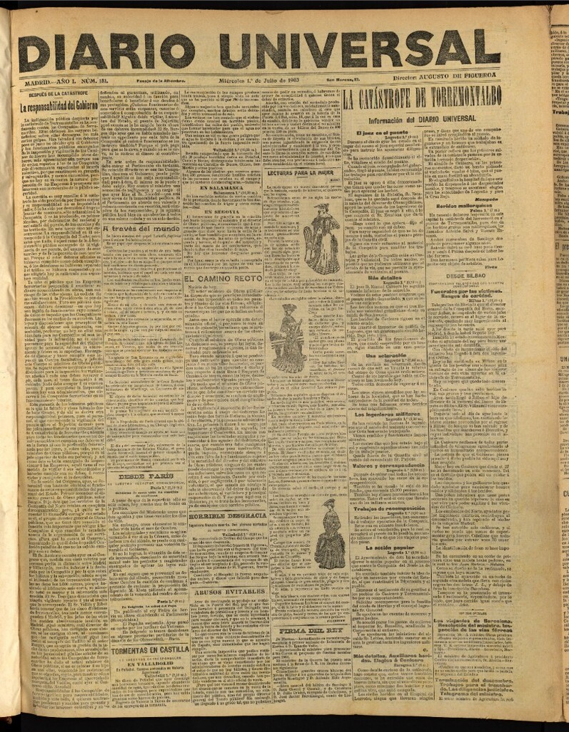 Miniatura de Diario Universal del 1 de julio de 1903, edición de noche