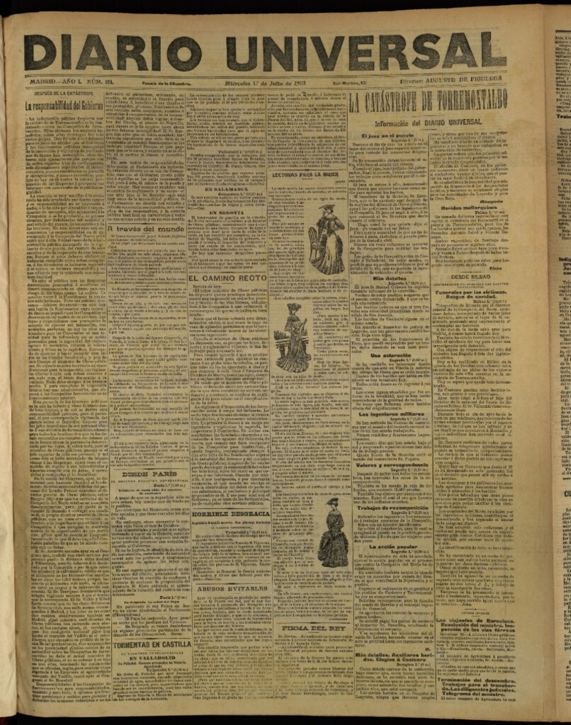 Miniatura de Diario Universal del 1 de julio de 1903, edición de tarde