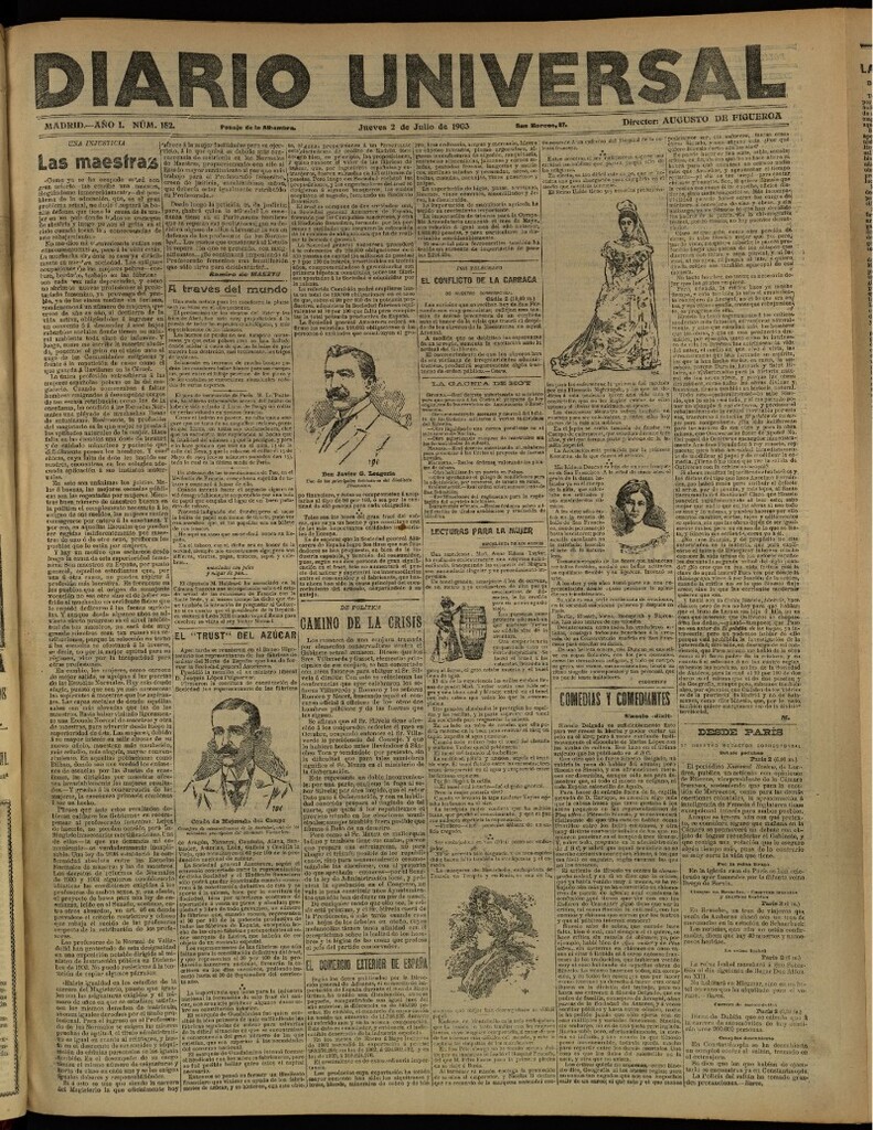 Miniatura de Diario Universal del 2 de julio de 1903, edición de tarde