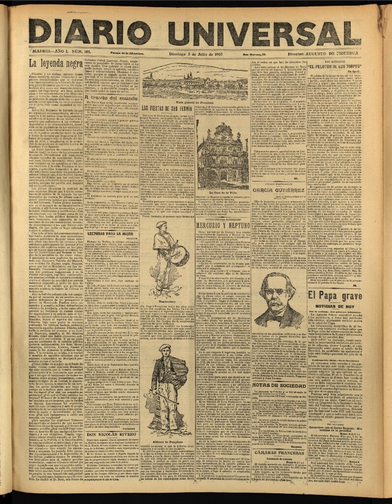 Miniatura de Diario Universal del 5 de julio de 1903, edición de noche
