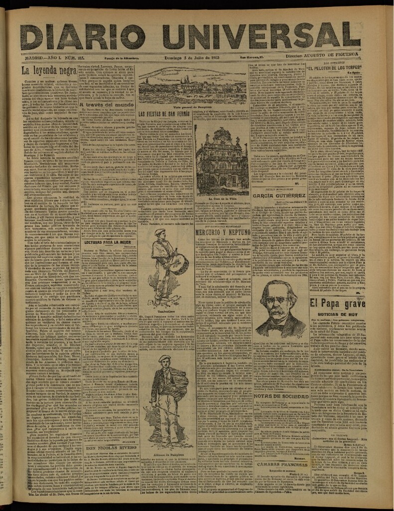 Miniatura de Diario Universal del 5 de julio de 1903, edición de tarde