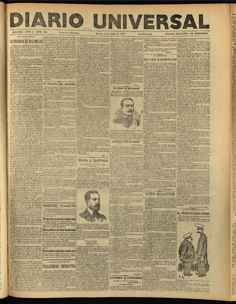 Miniatura de Diario Universal del 6 de julio de 1903, edición de noche