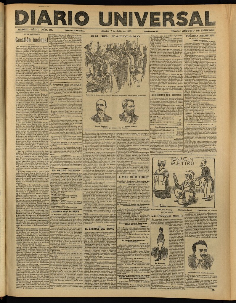 Miniatura de Diario Universal del 7 de julio de 1903, edición de noche
