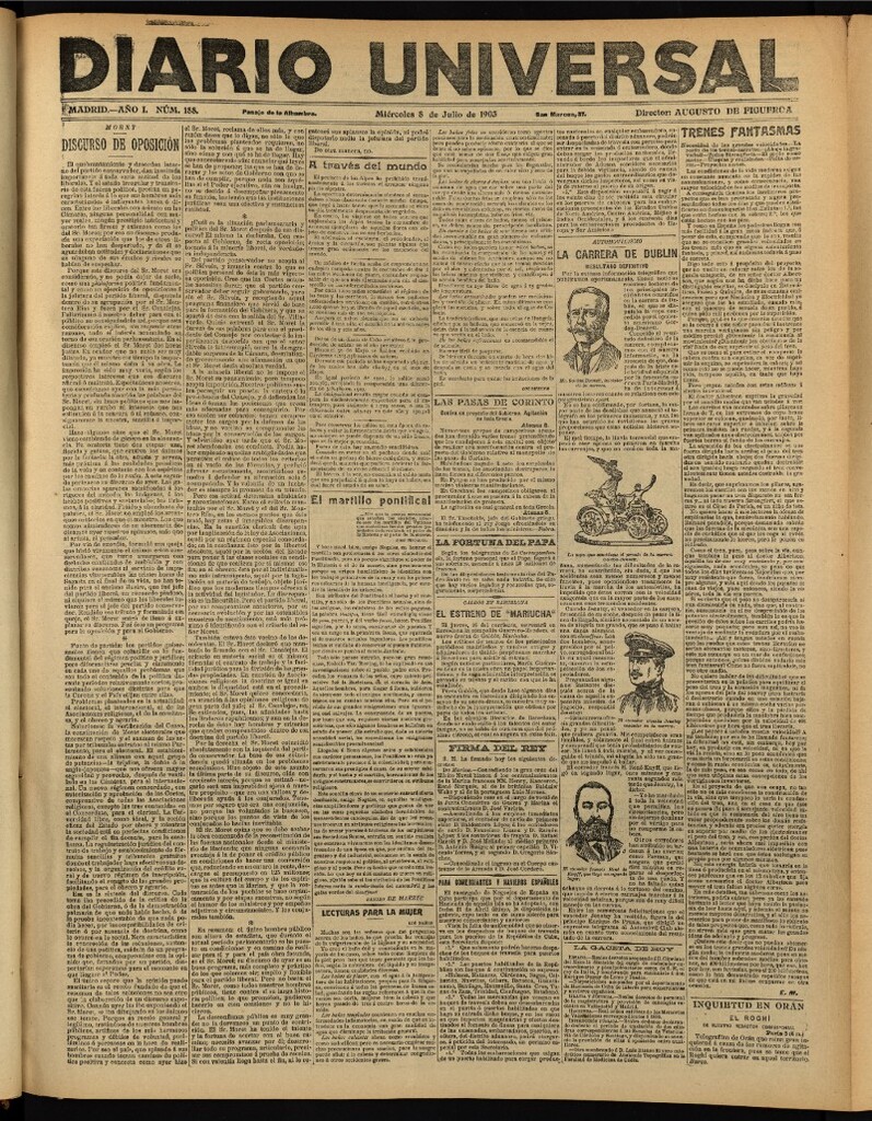 Miniatura de Diario Universal del 8 de julio de 1903, edición de noche