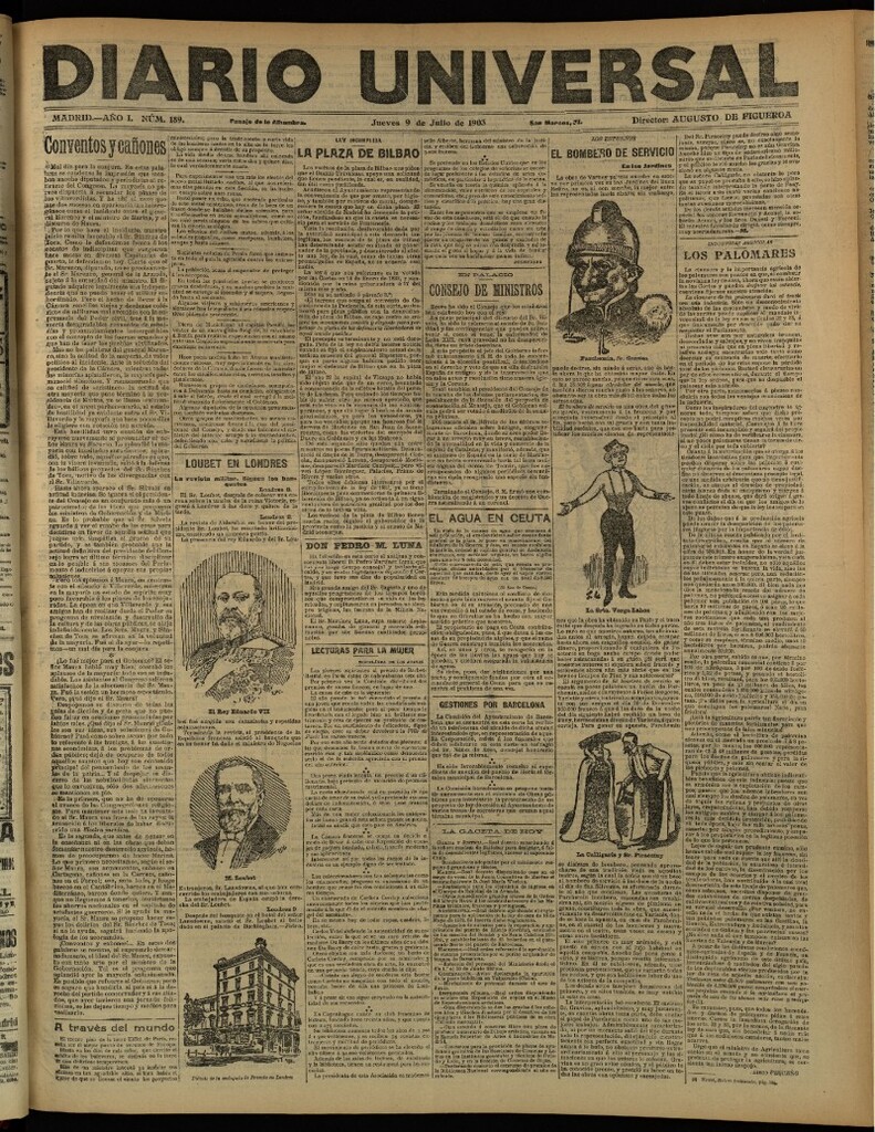 Miniatura de Diario Universal del 9 de julio de 1903, edición de tarde