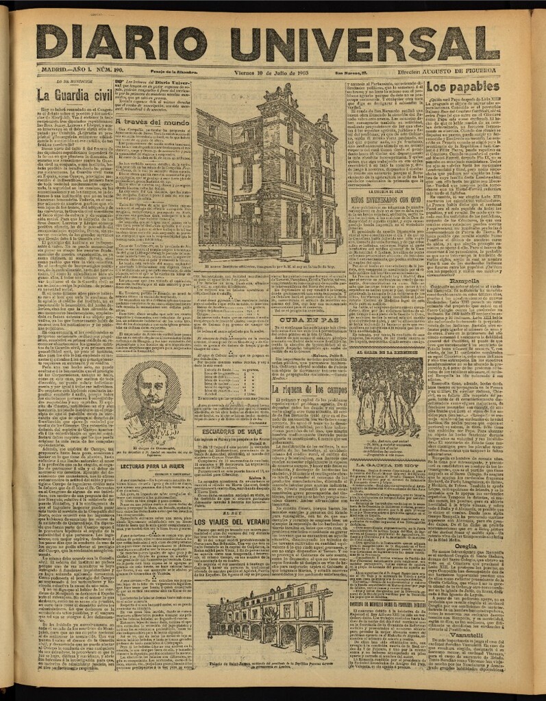 Miniatura de Diario Universal del 10 de julio de 1903, edición de noche