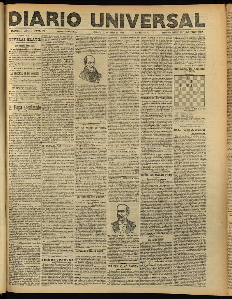 Miniatura de Diario Universal del 11 de julio de 1903, edición de noche
