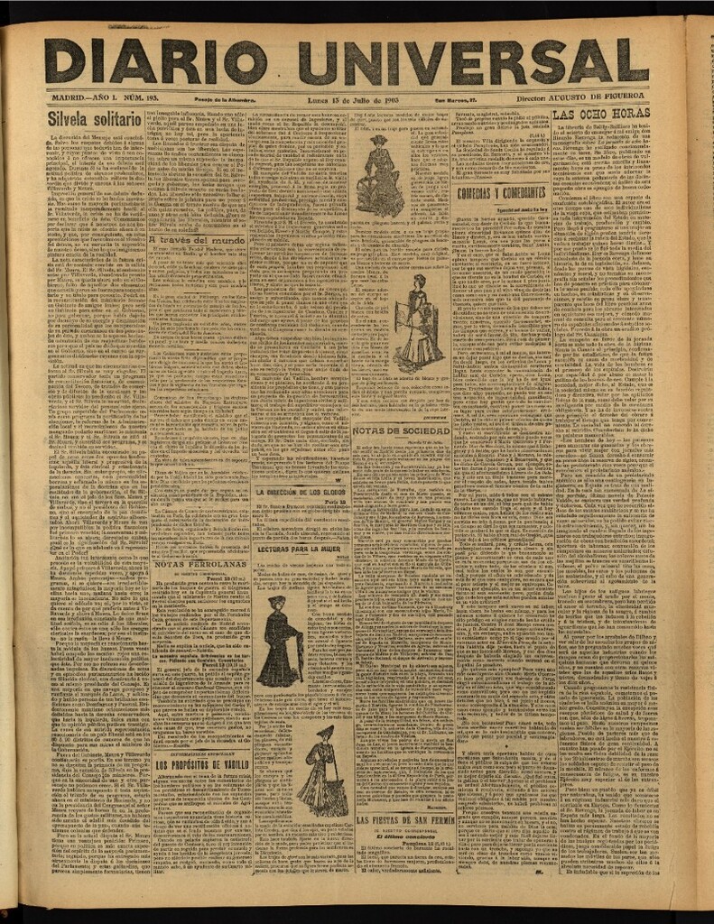 Miniatura de Diario Universal del 13 de julio de 1903, edición de noche