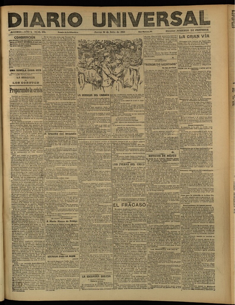 Miniatura de Diario Universal del 16 de julio de 1903, edición de tarde
