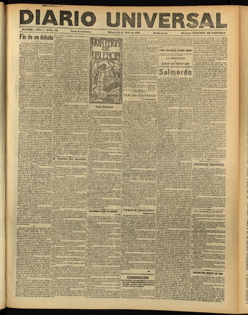Miniatura de Diario Universal del 18 de julio de 1903, edición de noche