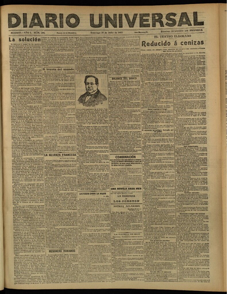 Miniatura de Diario Universal del 19 de julio de 1903, edición de tarde
