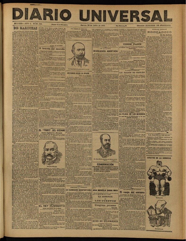 Miniatura de Diario Universal del 30 de julio de 1903, edición de noche