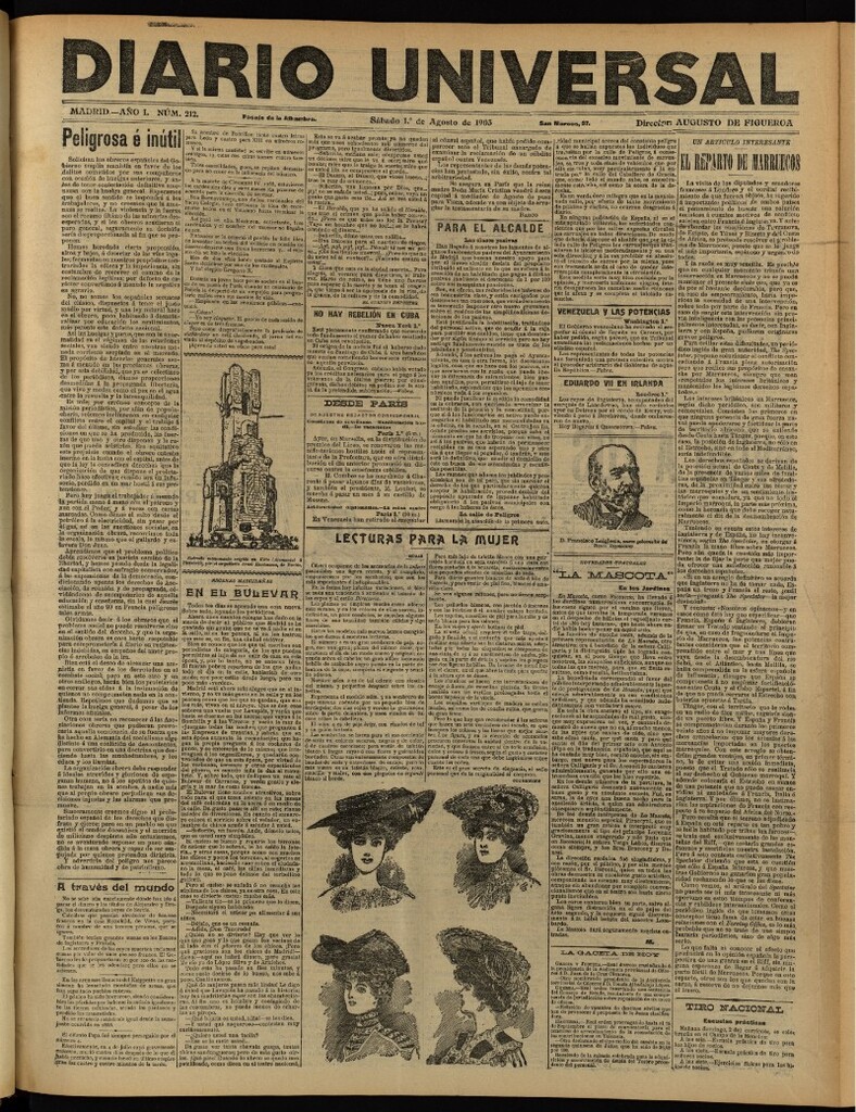 Miniatura de Diario Universal del 1 de agosto de 1903, edición de noche