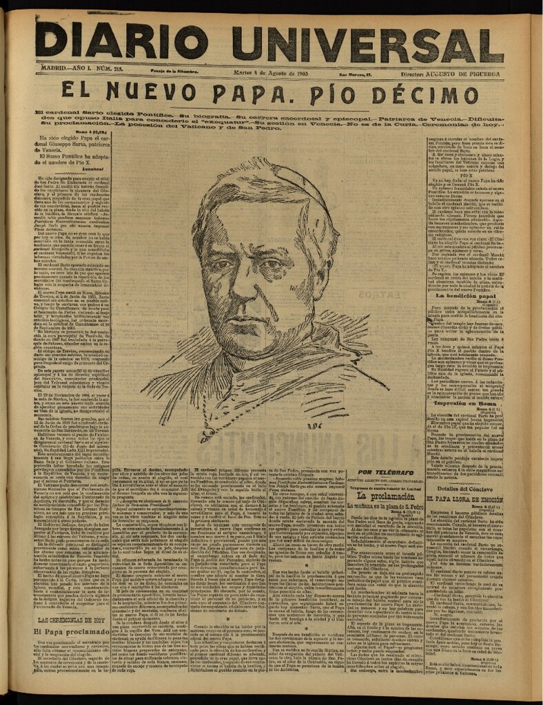 Miniatura de Diario Universal del 4 de agosto de 1903, edición de noche