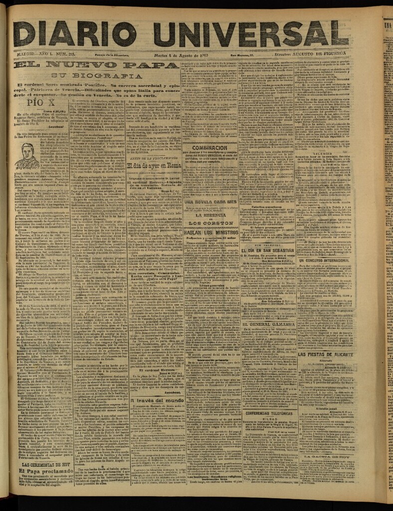 Miniatura de Diario Universal del 4 de agosto de 1903, edición de tarde