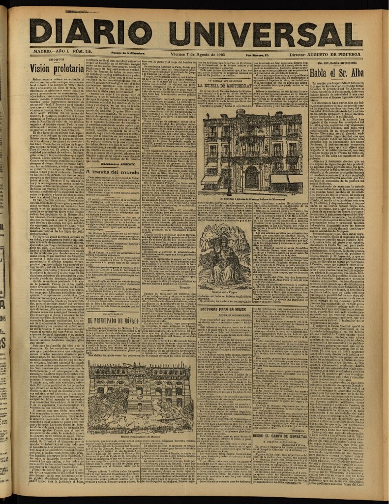 Miniatura de Diario Universal del 7 de agosto de 1903, edición de noche