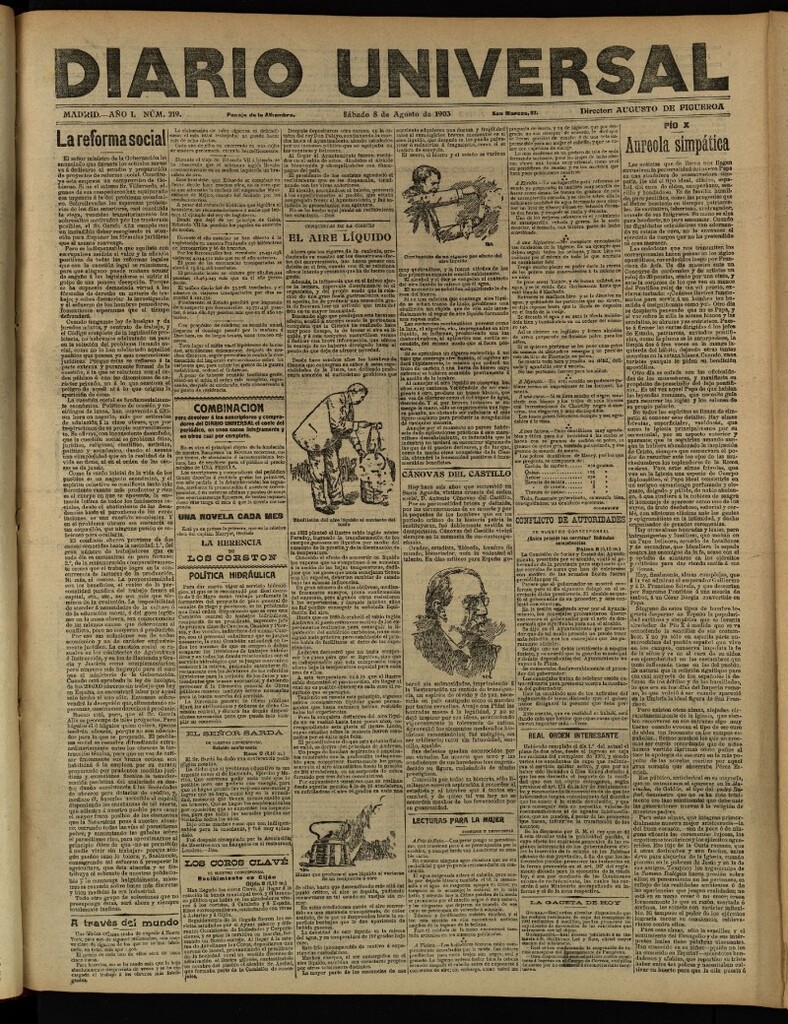 Miniatura de Diario Universal del 8 de agosto de 1903, edición de tarde