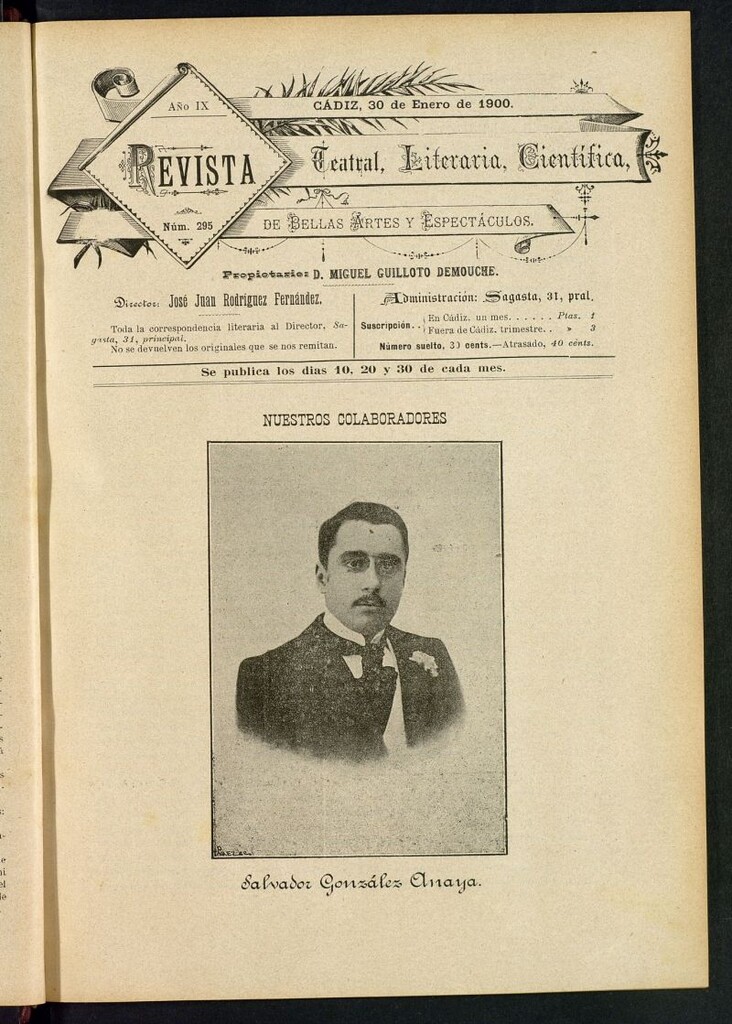 Miniatura de Revista Teatral, Literaria, Científica, de Bellas Artes y Espectáculos. Nº 295