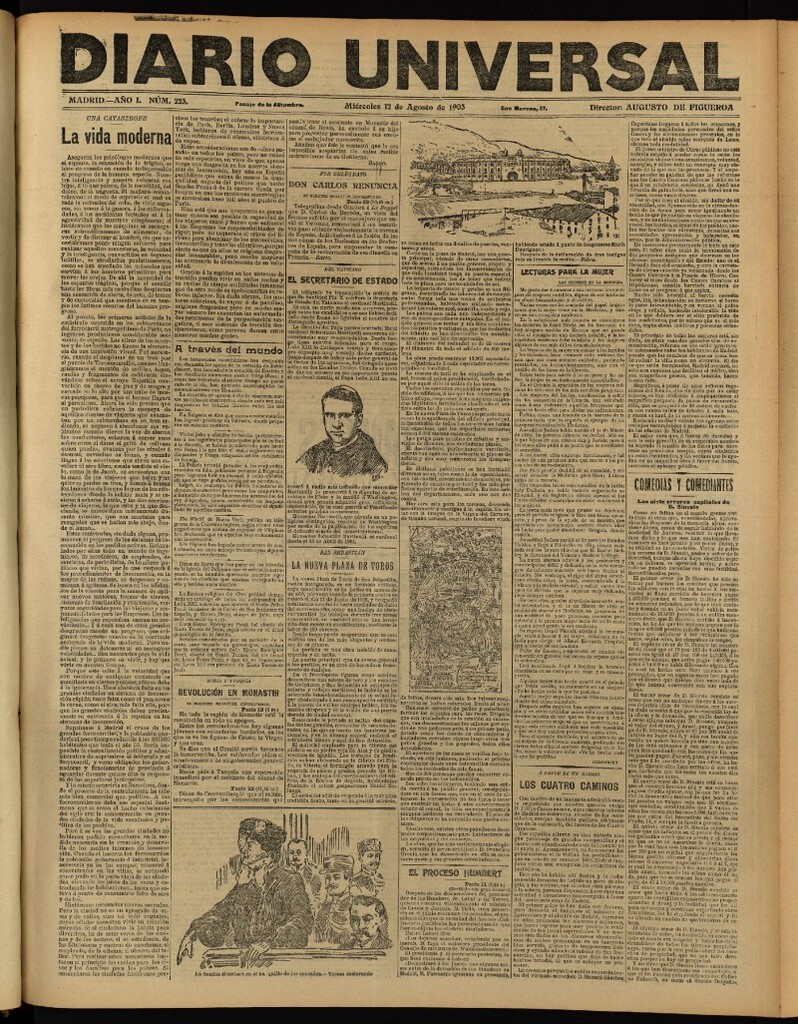 Miniatura de Diario Universal del 12 de agosto de 1903, edición de noche