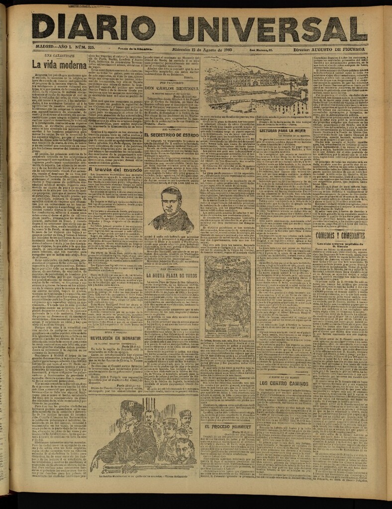 Miniatura de Diario Universal del 12 de agosto de 1903, edición de tarde