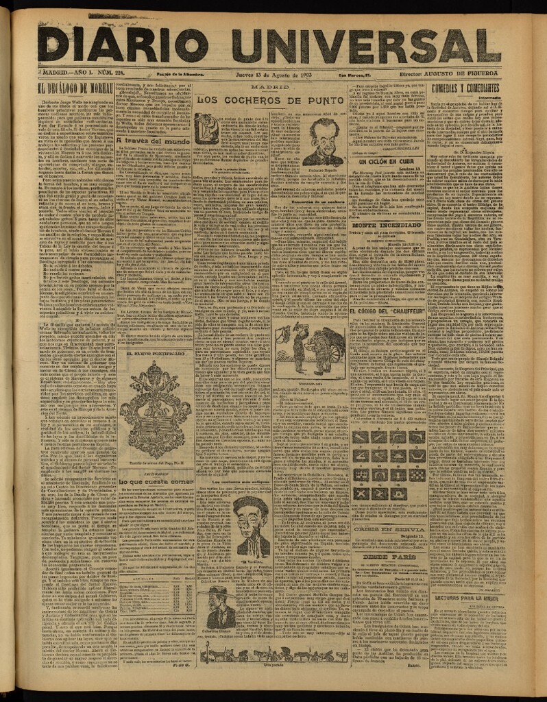 Miniatura de Diario Universal del 13 de agosto de 1903, edición de noche