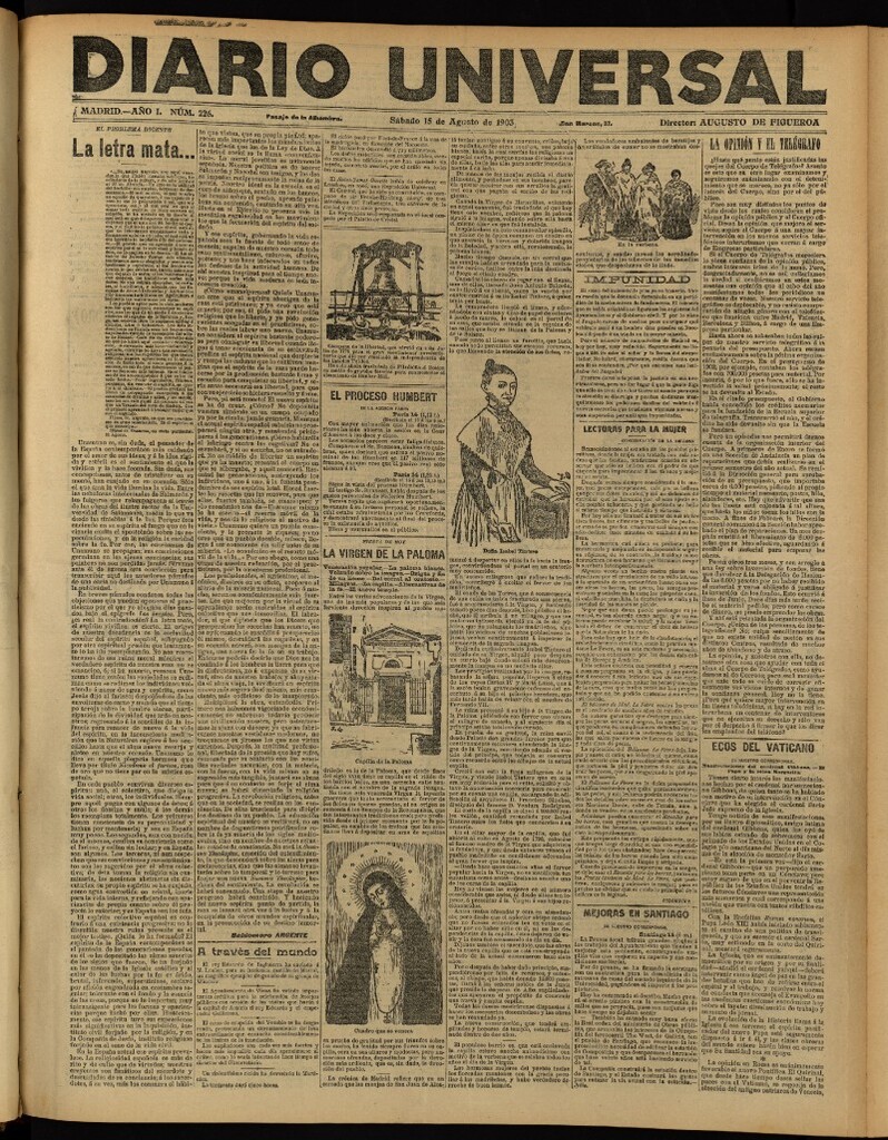 Miniatura de Diario Universal del 15 de agosto de 1903, edición de noche