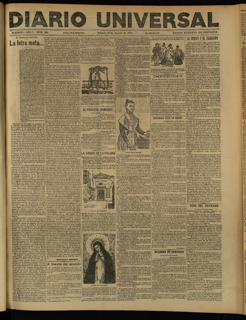 Miniatura de Diario Universal del 15 de agosto de 1903, edición de tarde