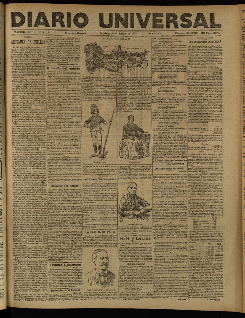 Miniatura de Diario Universal del 16 de agosto de 1903, edición de tarde