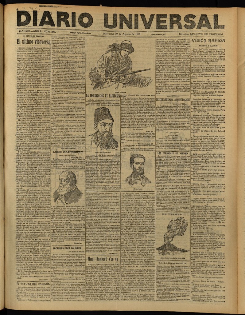 Miniatura de Diario Universal del 19 de agosto de 1903, edición de noche