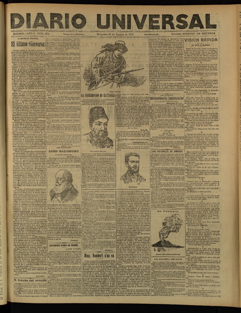 Miniatura de Diario Universal del 19 de agosto de 1903, edición de tarde