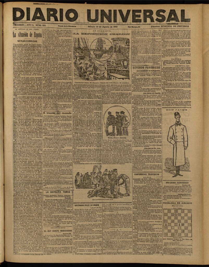 Miniatura de Diario Universal del 22 de agosto de 1903, edición de noche