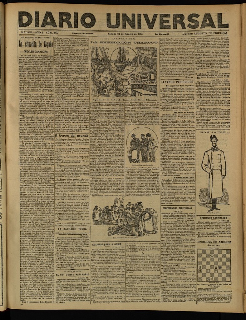 Miniatura de Diario Universal del 22 de agosto de 1903, edición de tarde