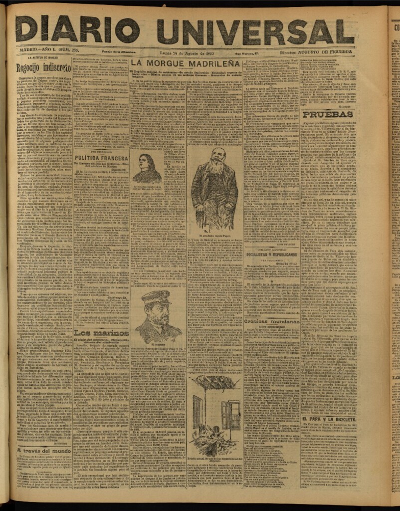 Miniatura de Diario Universal del 24 de agosto de 1903, edición de noche