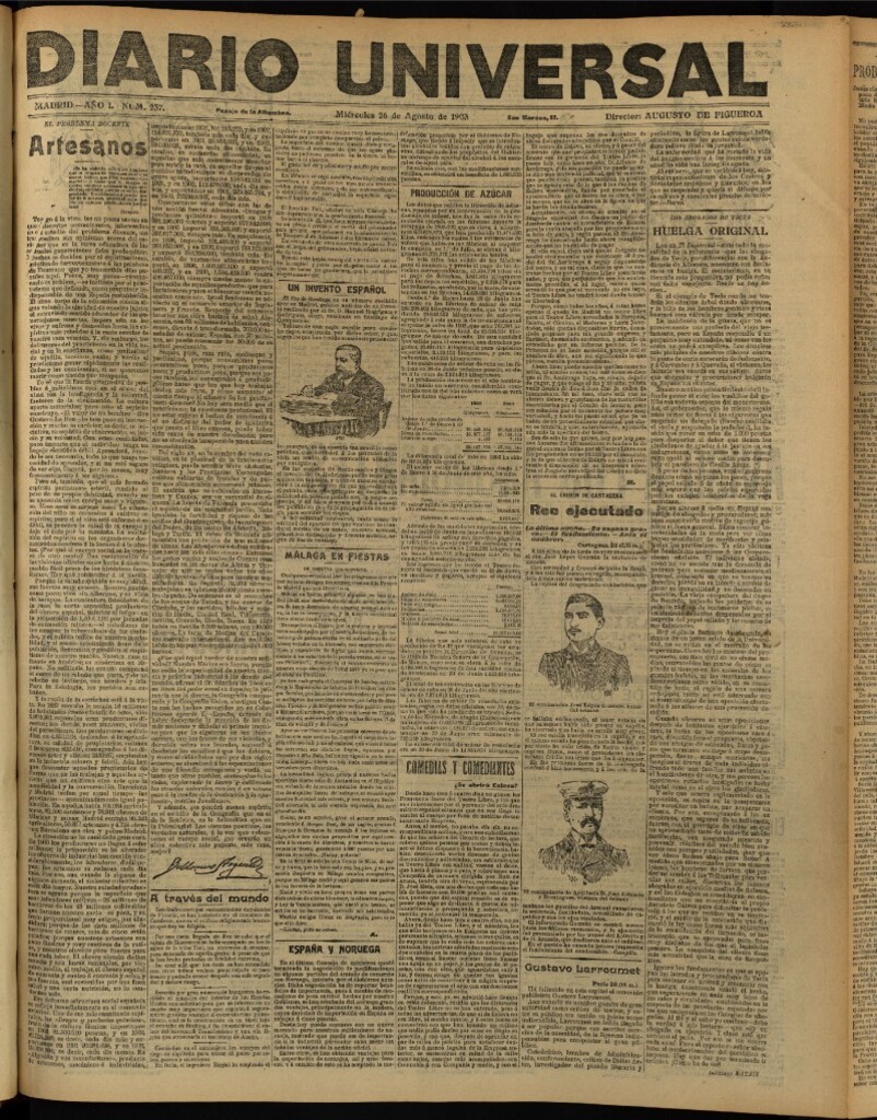 Miniatura de Diario Universal del 26 de agosto de 1903, edición de noche