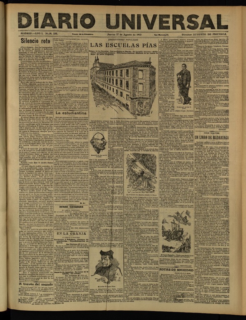 Miniatura de Diario Universal del 27 de agosto de 1903, edición de tarde