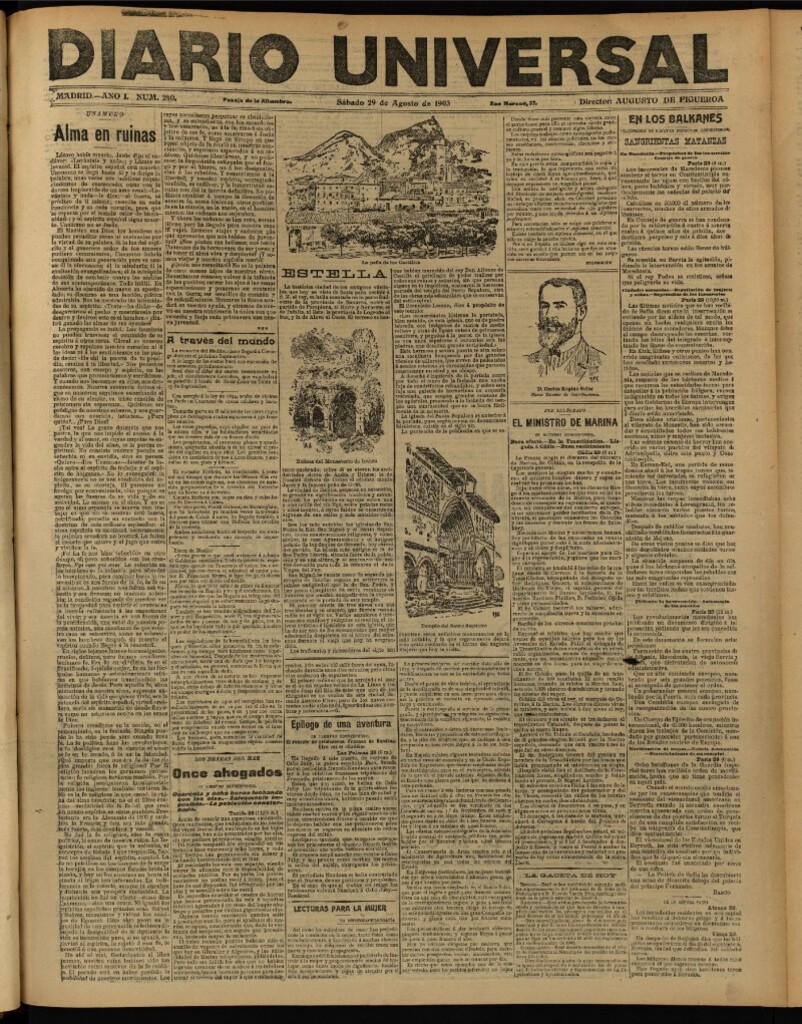 Miniatura de Diario Universal del 29 de agosto de 1903, edición de noche