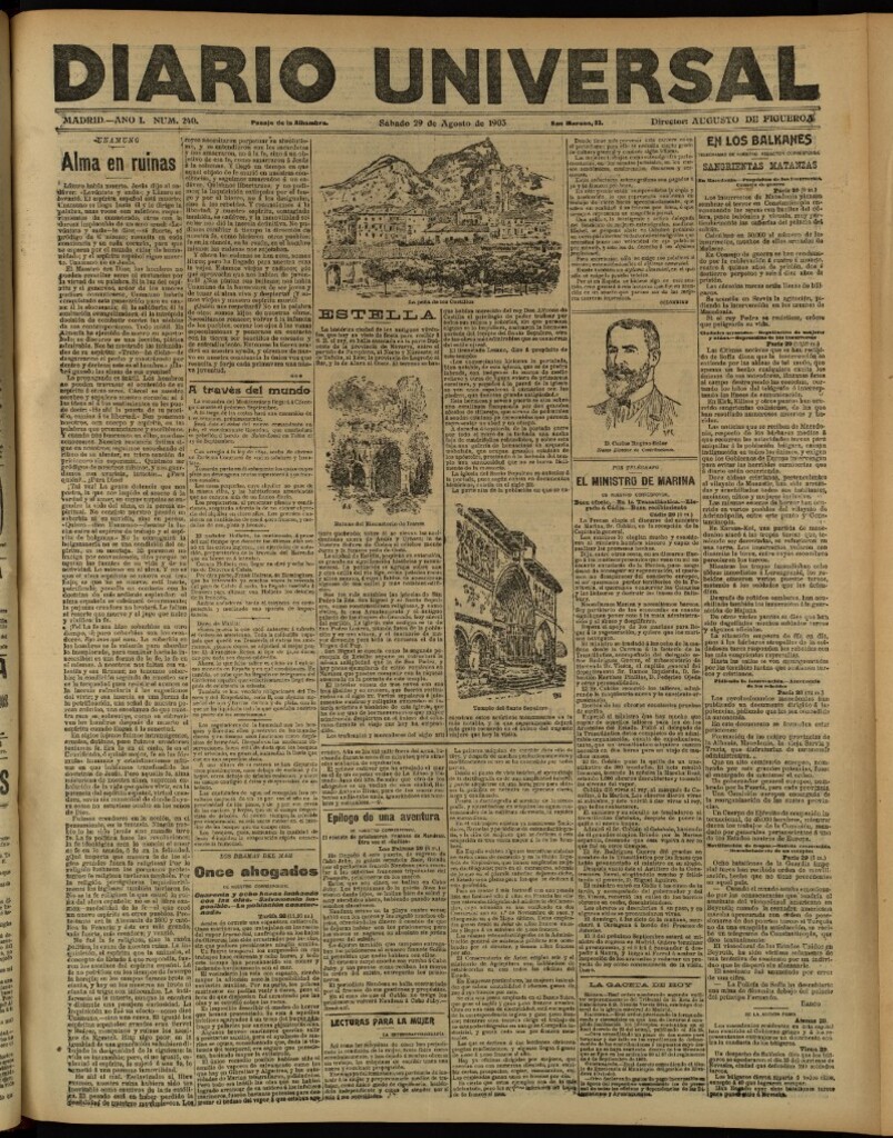 Miniatura de Diario Universal del 29 de agosto de 1903, edición de tarde