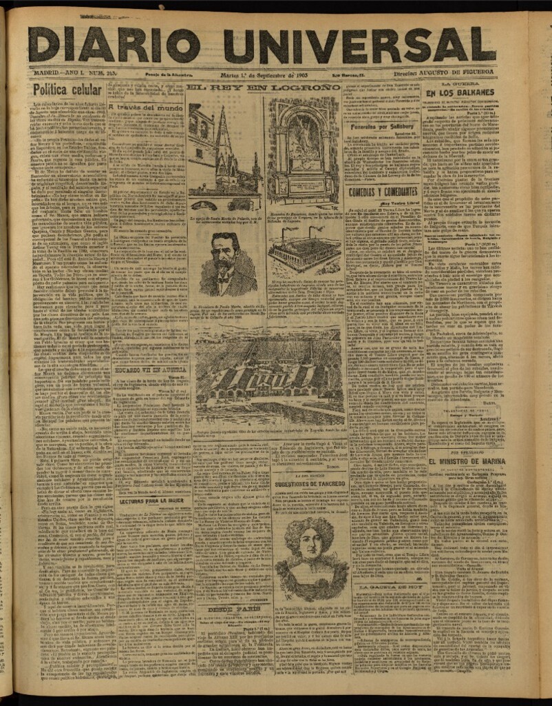 Miniatura de Diario Universal del 1 de septiembre de 1903, edición de noche