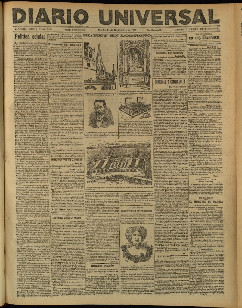 Miniatura de Diario Universal del 1 de septiembre de 1903, edición de tarde