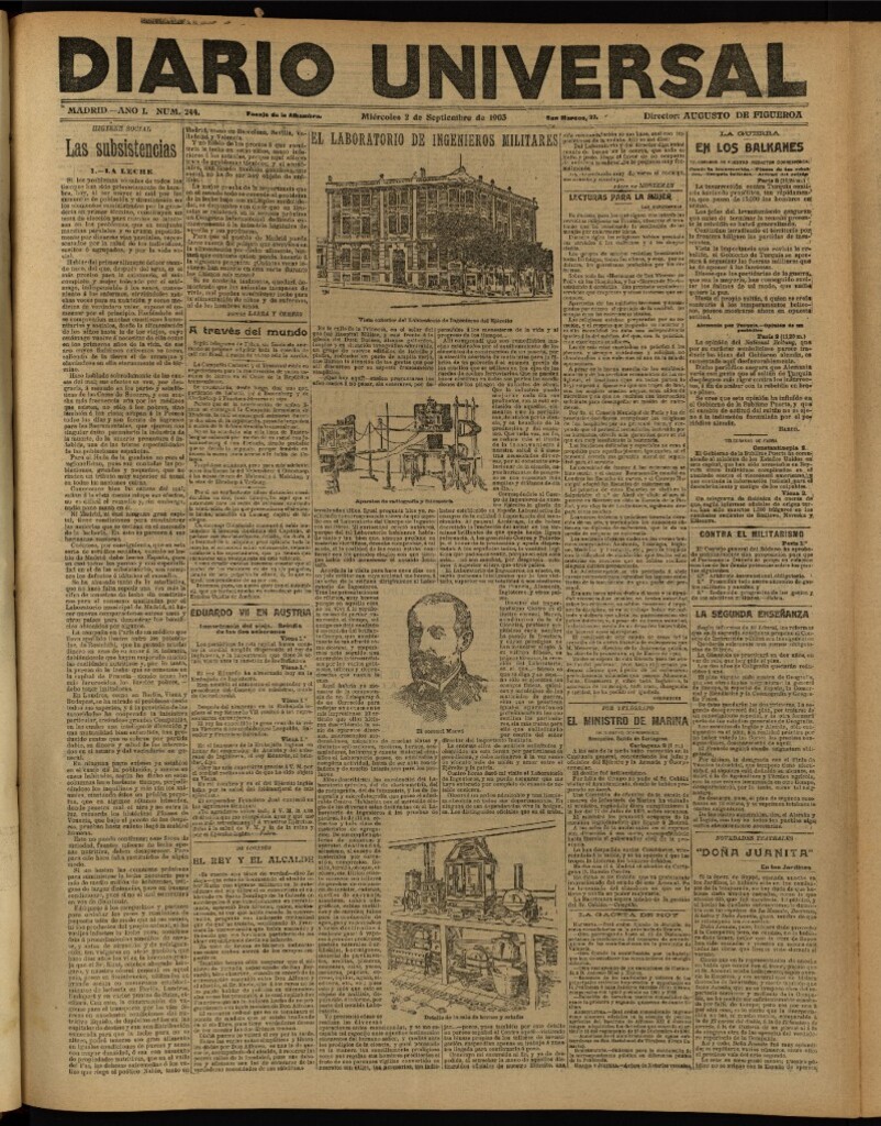 Miniatura de Diario Universal del 2 de septiembre de 1903, edición de noche