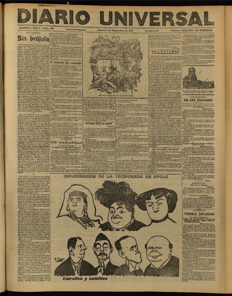 Miniatura de Diario Universal del 3 de septiembre de 1903, edición de noche