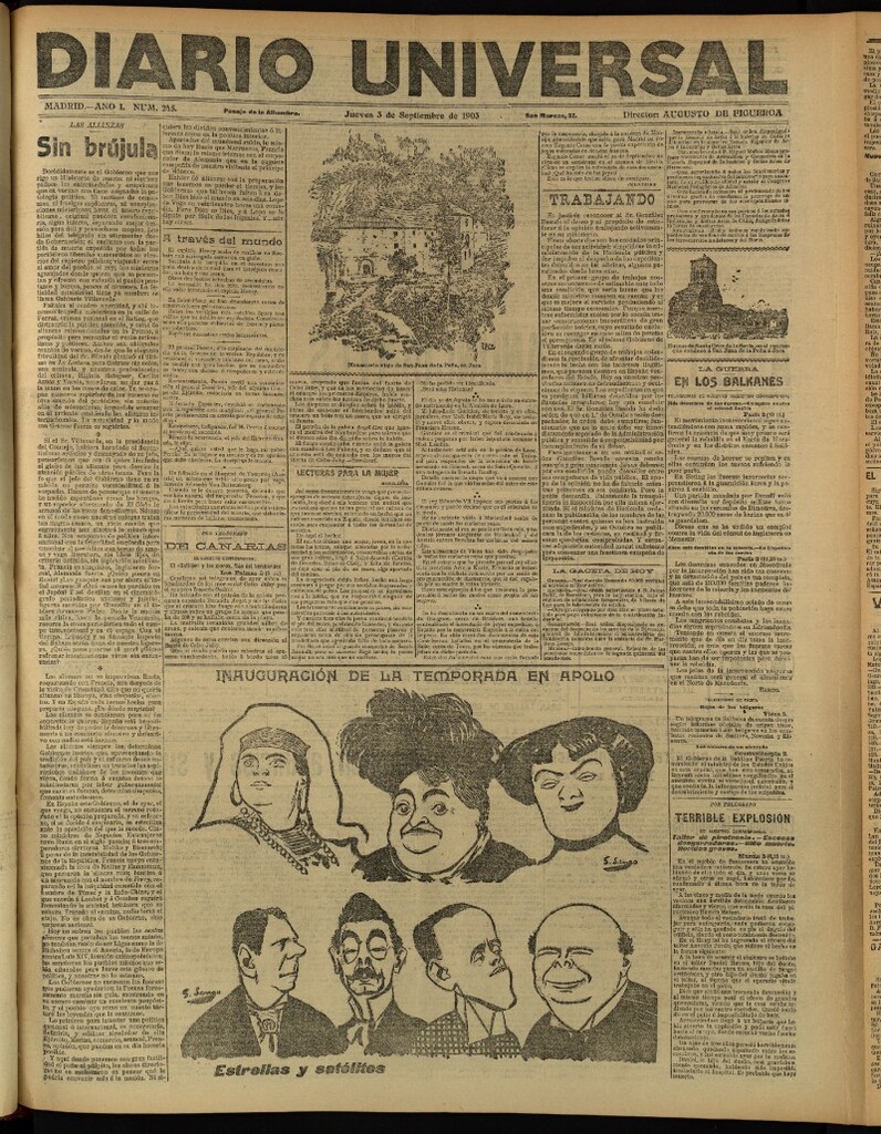 Miniatura de Diario Universal del 3 de septiembre de 1903, edición de tarde