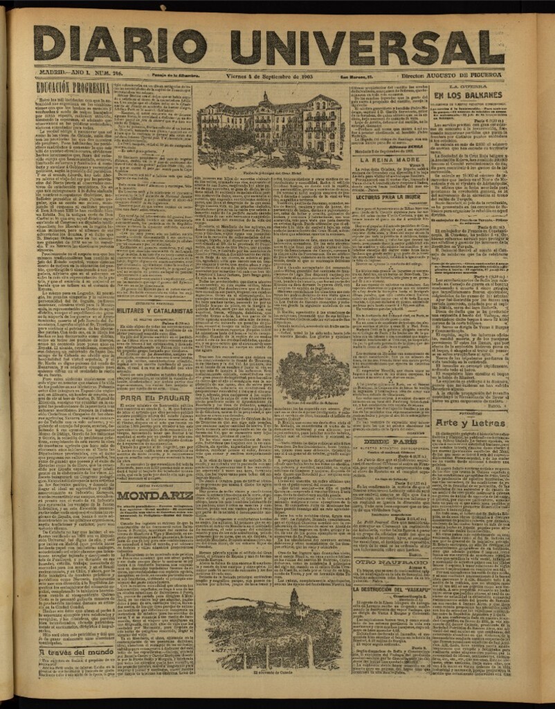 Miniatura de Diario Universal del 4 de septiembre de 1903, edición de noche
