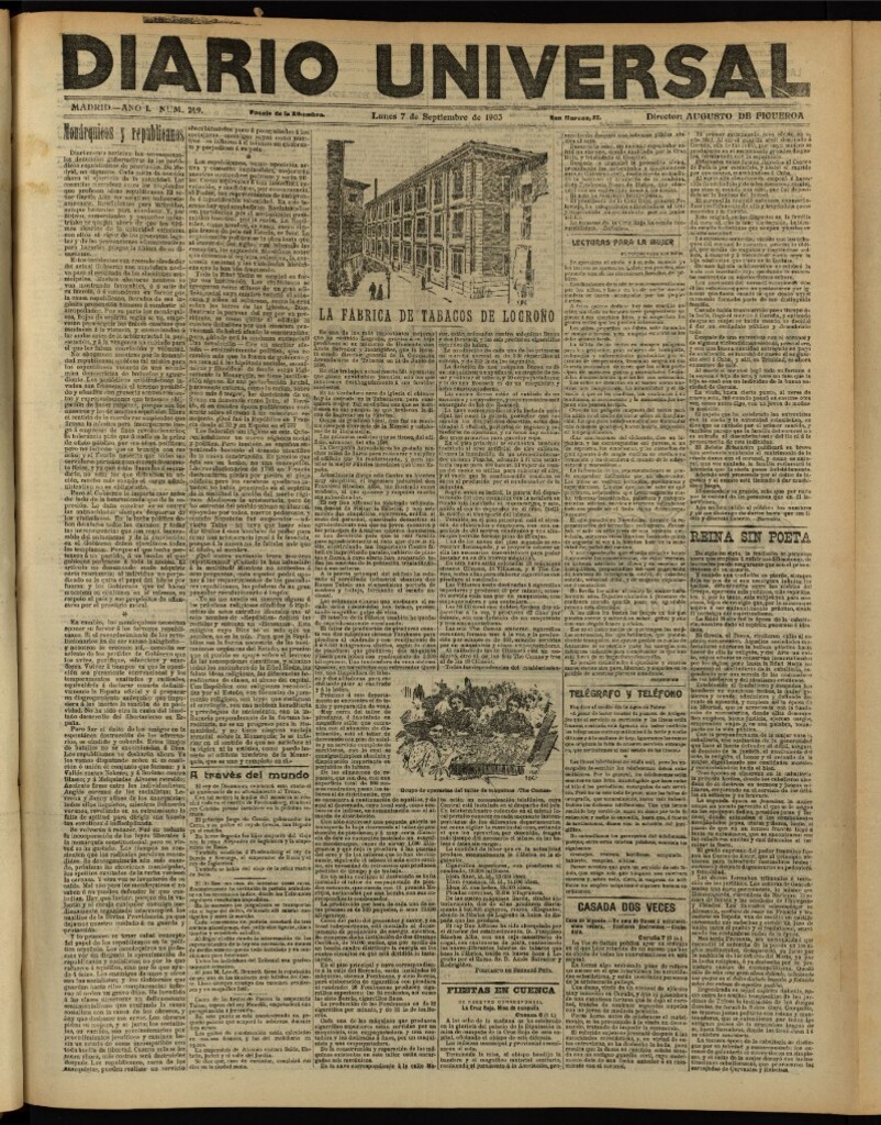 Miniatura de Diario Universal del 7 de septiembre de 1903, edición de noche