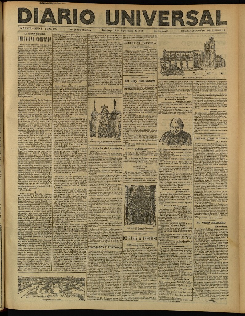 Miniatura de Diario Universal del 13 de septiembre de 1903, edición de tarde