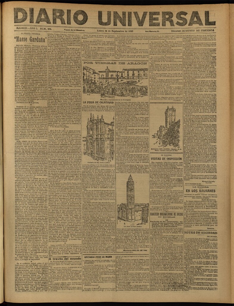Miniatura de Diario Universal del 14 de septiembre de 1903, edición de noche